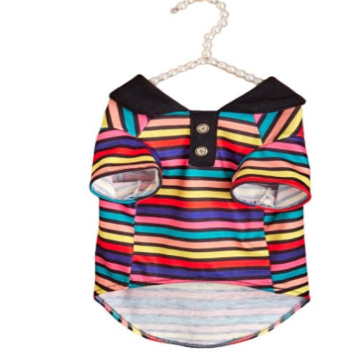 Striped Pet Polo Shirt Collar Apparel for Small Dogs and Cats