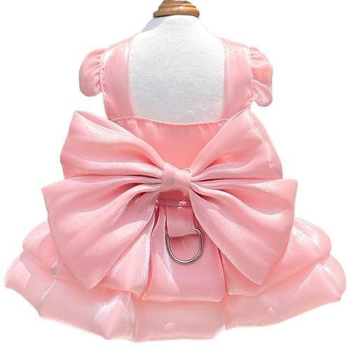Cute Princess Dog Dress Harness with Bow Knot for Dogs and Cats
