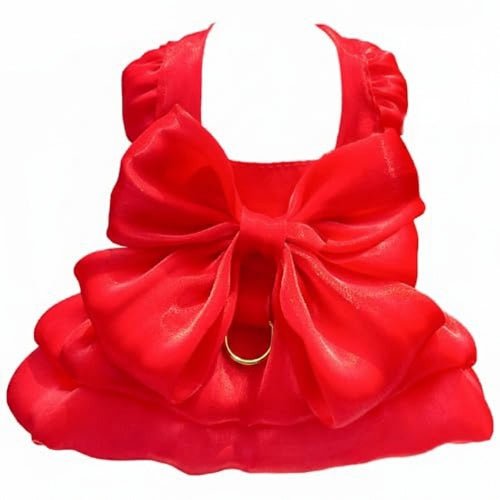 Cute Princess Dog Dress Harness with Bow Knot for Dogs and Cats